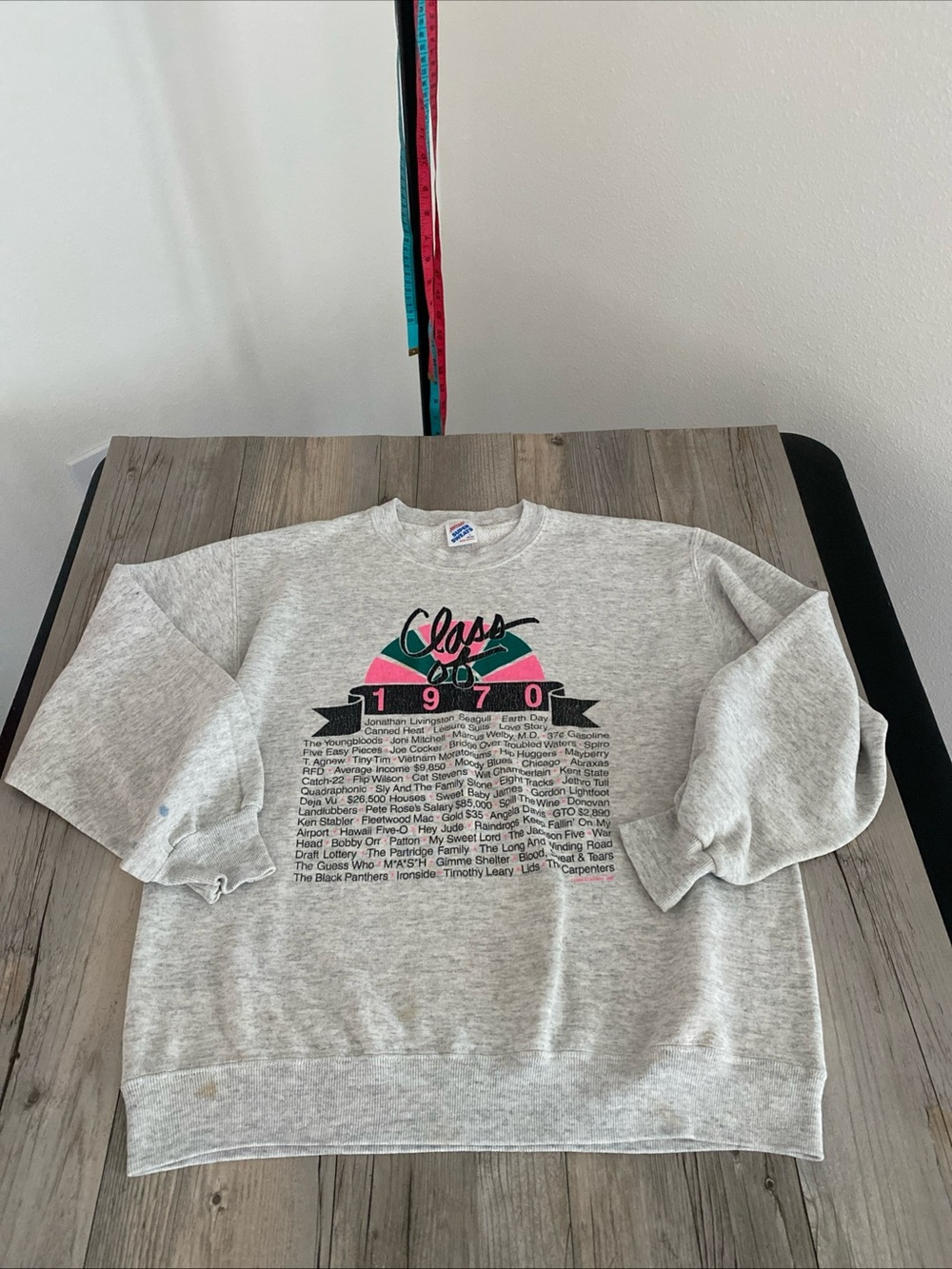 Vintage 90s Jerzees Super Sweats Sweatshirt Class Of 1970 Nostalgia Unisex Large